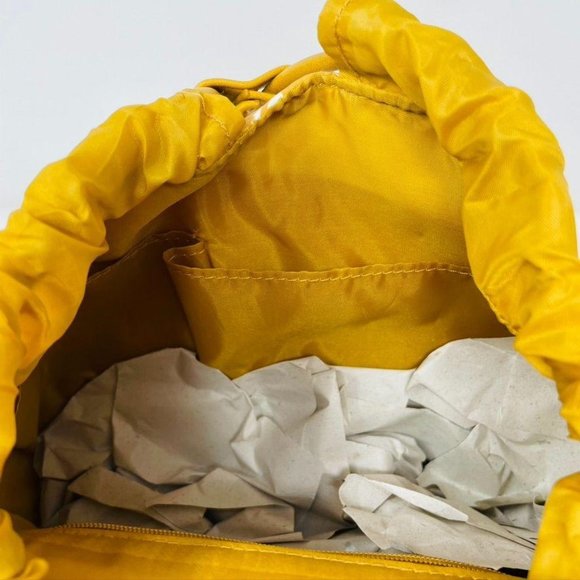 Yellow Floral Print Mini Drawstring Flap Backpack - Picture 9 of 11